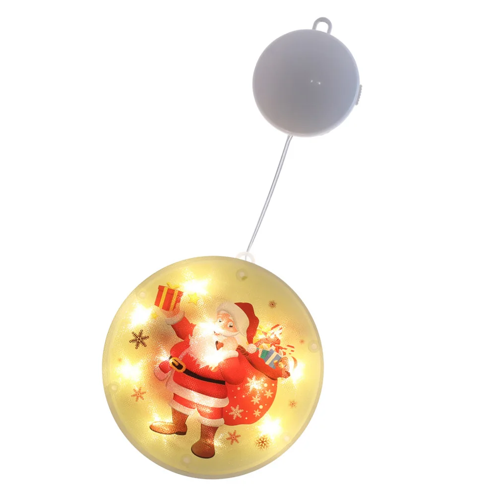 

Christmas Santa Suction Cup Lamp Dual Purpose Paste Hanging Ring Warm Romantic Lighting Energy Saving Flashing Beads Xmas Party