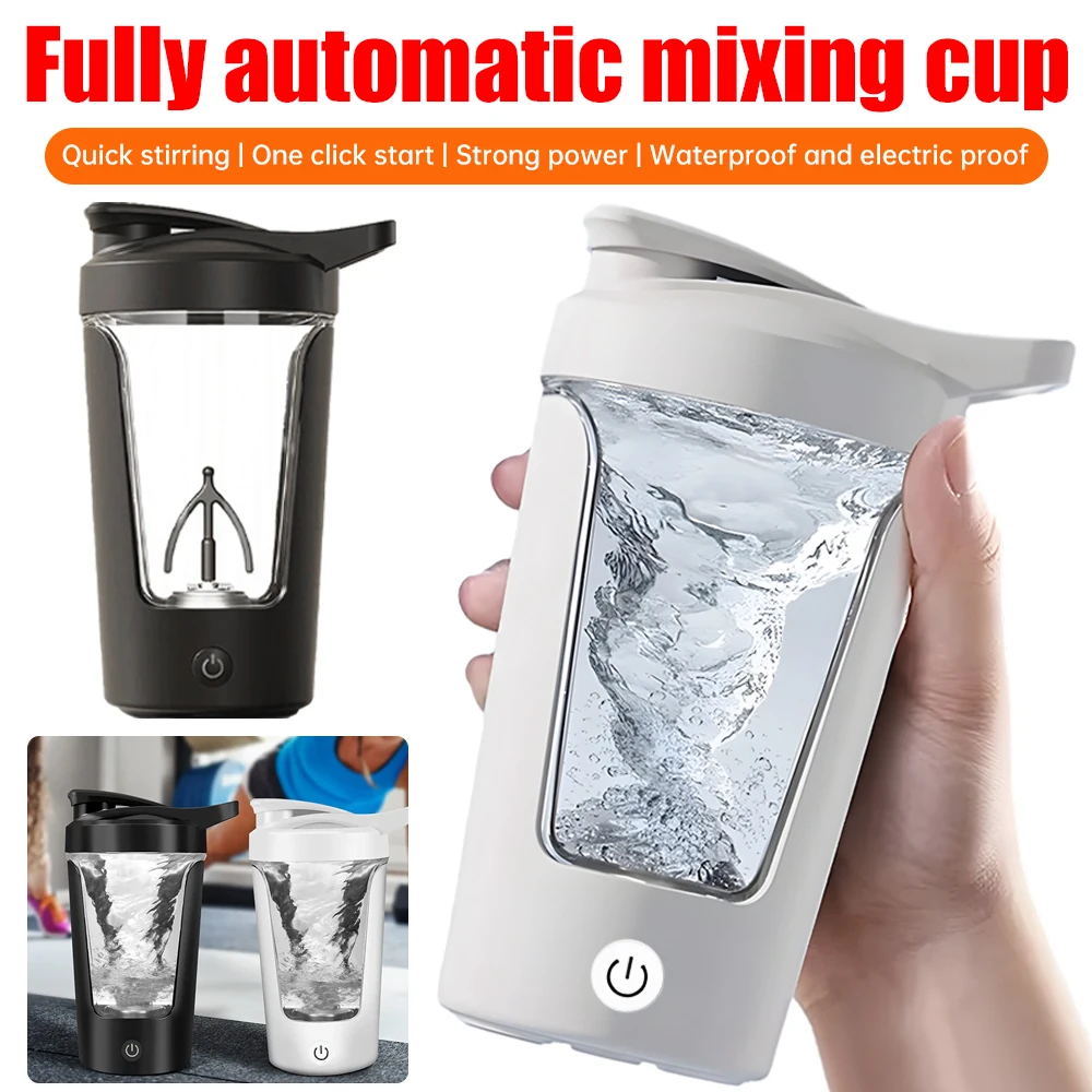 350ML Electric Protein Shaker Bottle Fully Automatic Vortex Mixing Blender Leakproof Milk Coffee Mug Thermos Fitness Cup