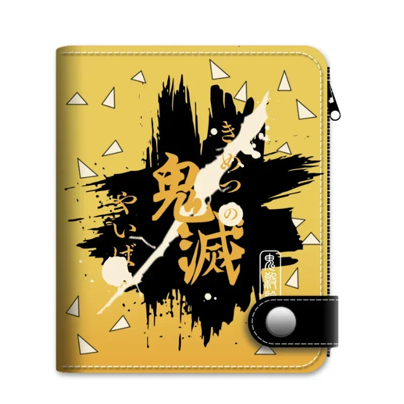 Demon Slayer Wallet Anime Figure Tanjirou Nezuko Zenitsu Inosuke Shinobu Cosplay PU Leather Wallet Kimetsu No Yaiba Coin Purse