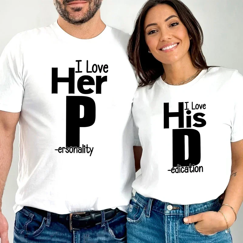 T-shirt Matching Outfits for Couples I Love His Dedication T Casual Harajuku Fashion Lover Tee