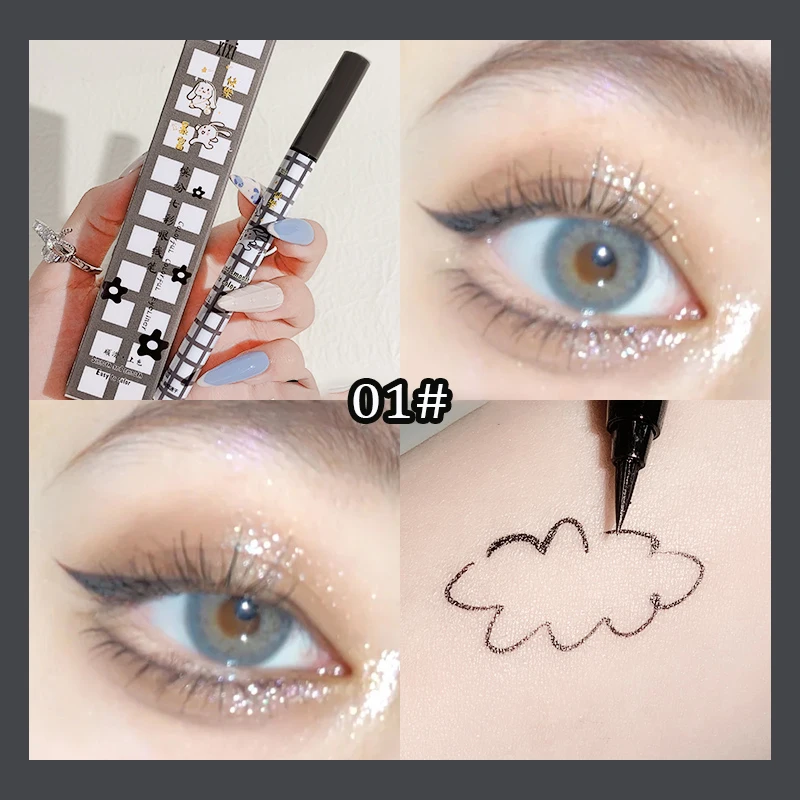 Gladde kleurrijke eyeliner potlood mat waterdicht niet bloeiend zwarte eyeliner pen langdurige vloeibare eyeliner make-up cosmetica