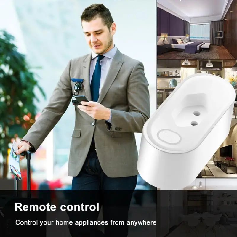 Tuya Brazil Smart Plug with Power Monitor, Smart Life App Remote Smart Socket Outlet Work for Home, Alexa