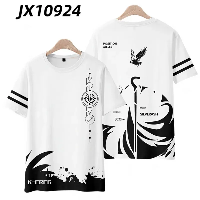 Round Neck Short Sleeve T-shirt, Arknights, Silverash 3D Printing, Kimono, Streetwear Popular Game, Summer Fashion 2024