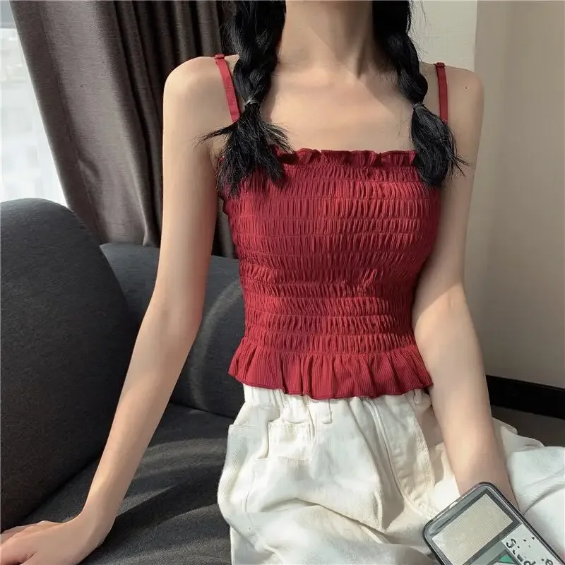 New Y2k Clothes Spring Woman Clothes Tank Aesthetic Cute Corset Sexy Exotic Adjustable Strap Vest Crop Y2k Tops топ женский Tops