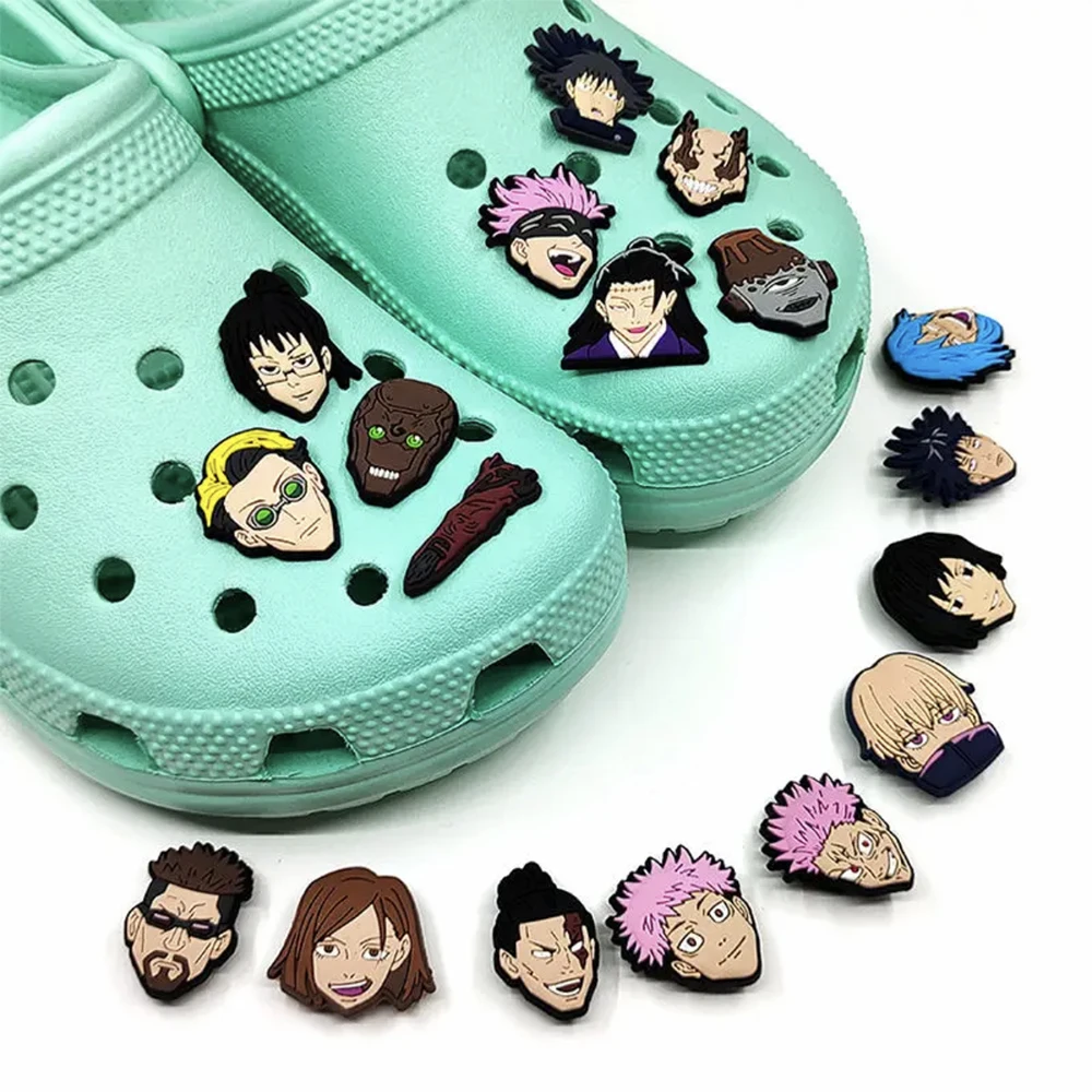 18Pcs Japanese Jujutsu Kaisen Shoes Charms Cartoon Clog Sandal Garden Shoe Decoration Accessorie Shoe Buckles Kids Party Gifts