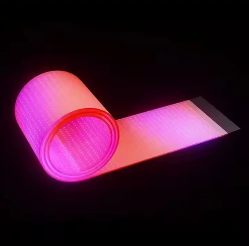 شاشة فوليا LED شفافة مرنة، شاشة عرض ذاتية اللصق للنوافذ الزجاجية، لافتات وشاشات عرض رقمية #4