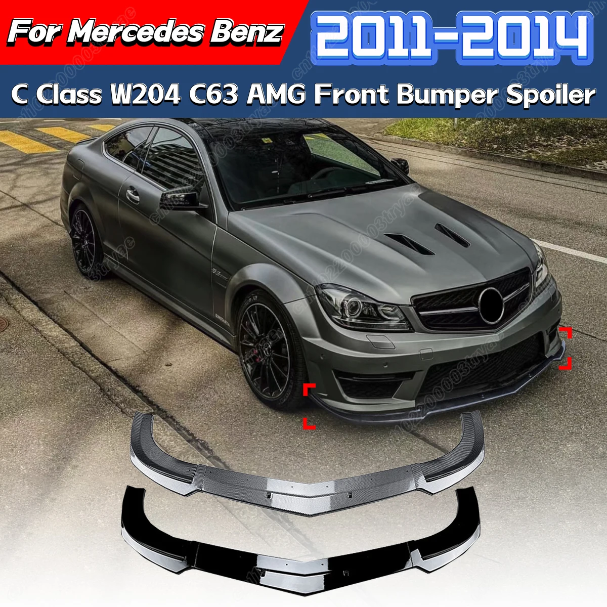 

For Mercedes Benz C Class W204 C63 AMG 2011 2012 2013 2014 Front Bumper Spoiler Separator Lip Diffuser Body Modification Kit