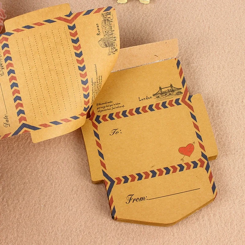 Vintage Mini Envelopes Creative Retro Kraft Pocket Envelopes Kawaii Memo Pads Wedding Party Postcards Invitation Card Cover