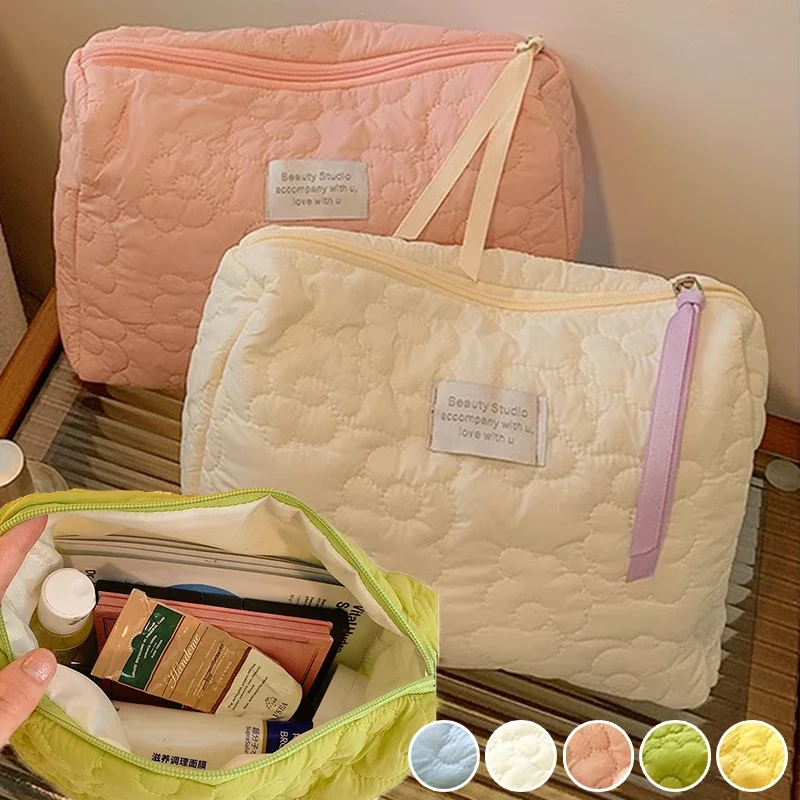 Flower Pattern Women Makeup Bag Toiletries Cosmetic Organizer Zipper Bag Travel Wash Pouch Cosmetic Bag Female Make Up Bags