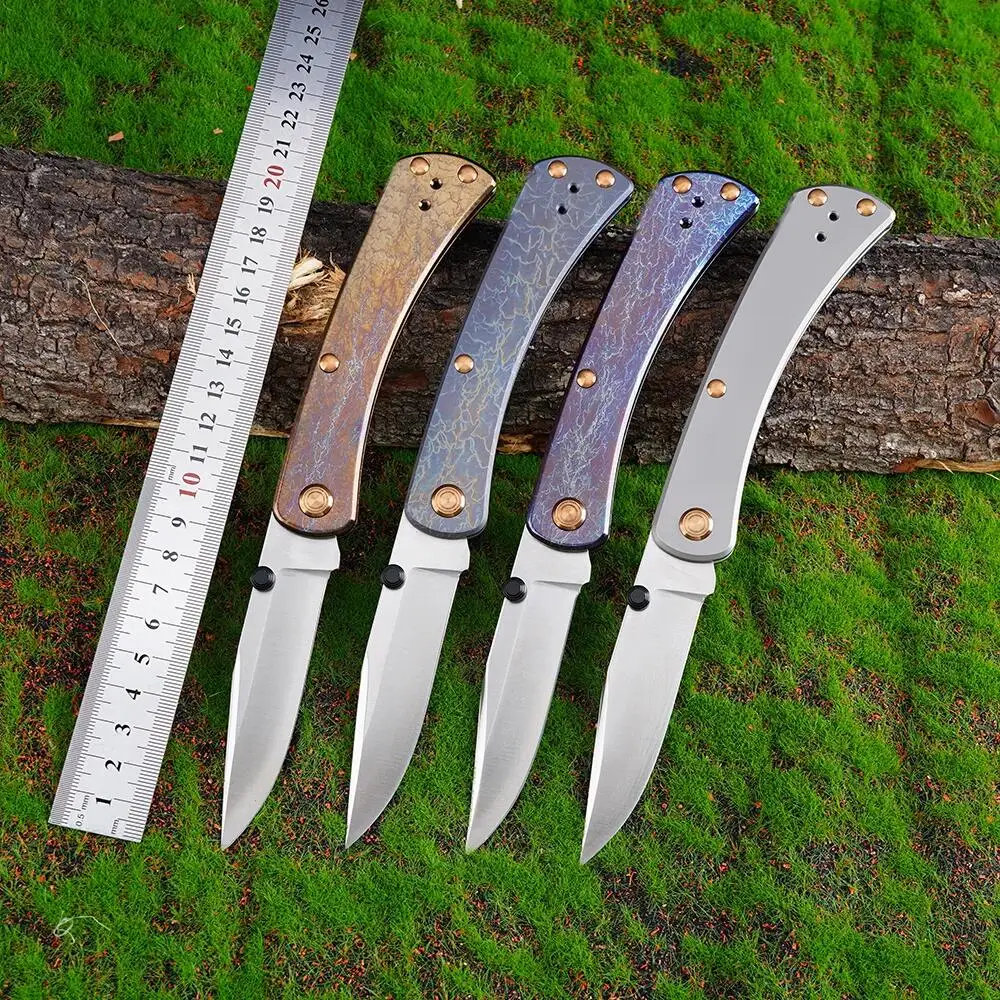 Cuchillo de bolsillo plegable Lism Store BUCK 110, hoja de 3.62 pulgadas S45VN, mangos TC4