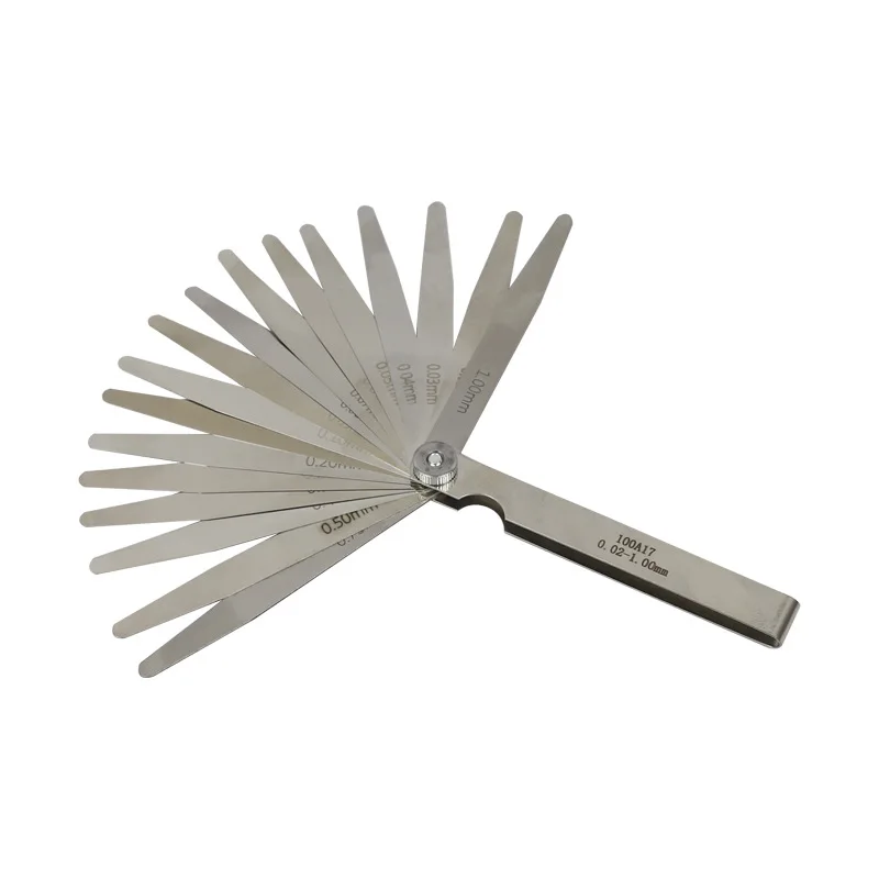 17 Blades 0.02-1.00mm Feeler Gauge Metric Gap Filler Gauge Engine Valve Adjustment Measurment Tool