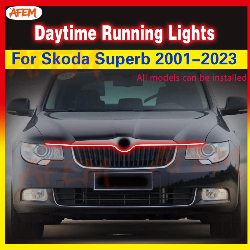 DRL Für Skoda Superb 2001-2023 12V LED Auto Tagfahrlicht Nebel Lampe Dekorative Umgebungs Lampe Wasserdicht flexible Licht 1 stücke