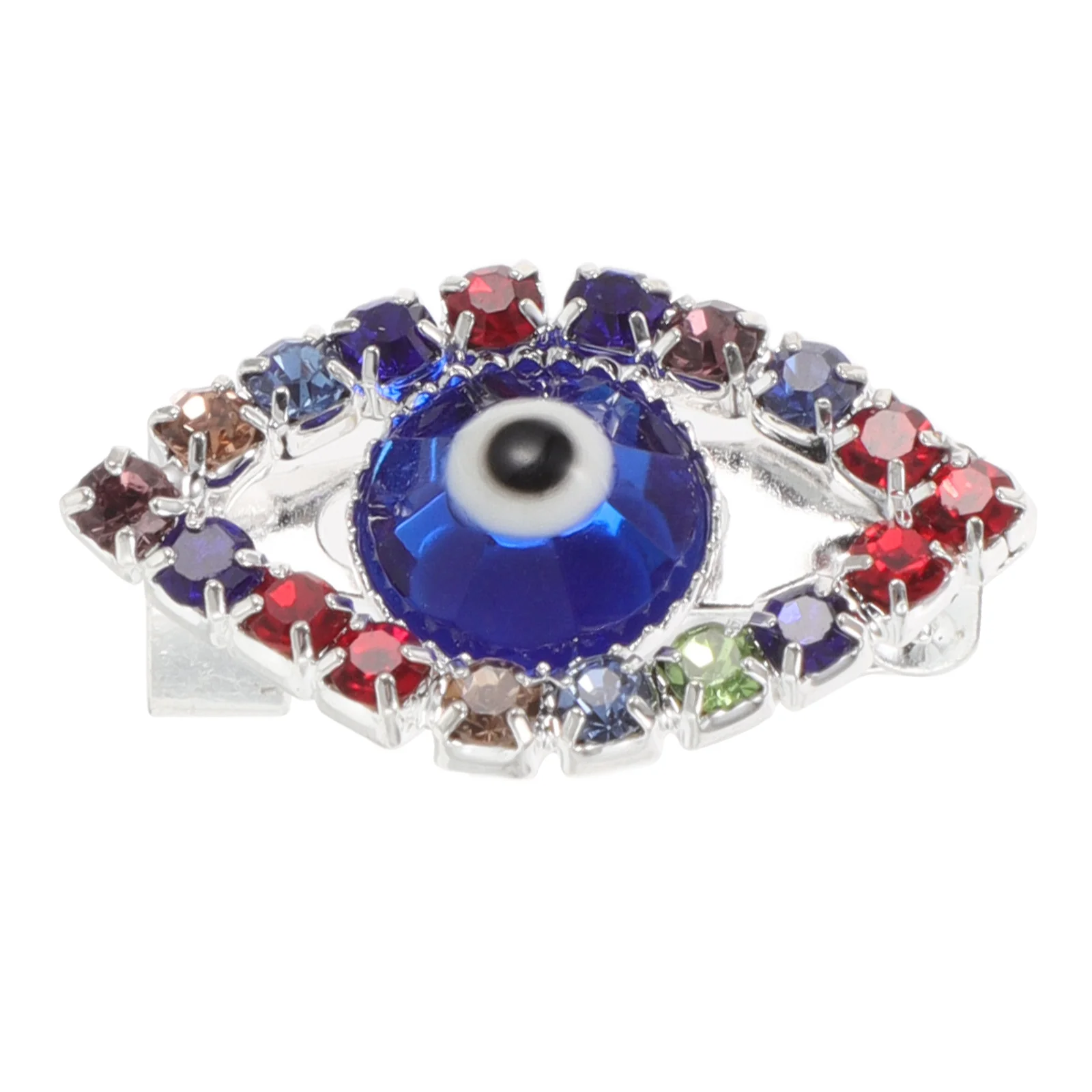 Evil Eye Brooch Pin Vintage Blue Rhinestone Retro Lapel Jewelry for Cardigans Scarves Shawls Fashionable Protection Charm