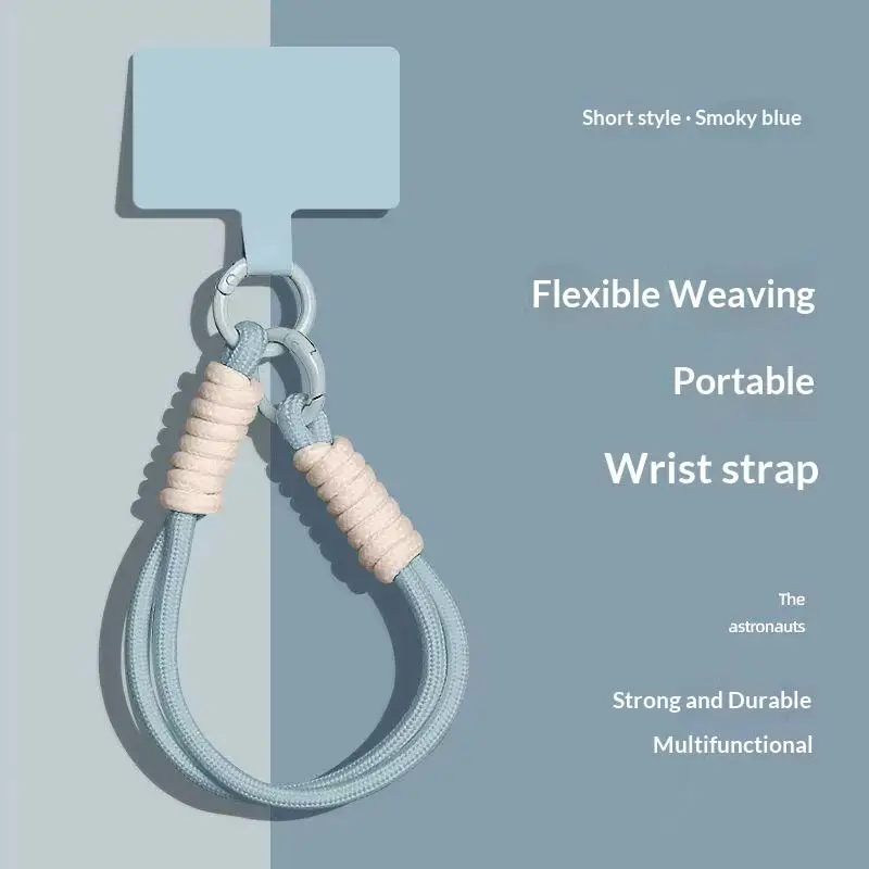 Short Mobile Phone Lanyard Woven Multifunctional Hand Rope Anti Lost Rope Convenient To Carry Wrist Rope Liquid Color Gift