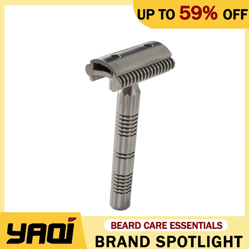 YAQI Raw Color Version Bohemia Features DualBlade Gap Settings(0.95mm/1.35mm) 316 Stainless Steel Adjustable Baseplate Men Razor