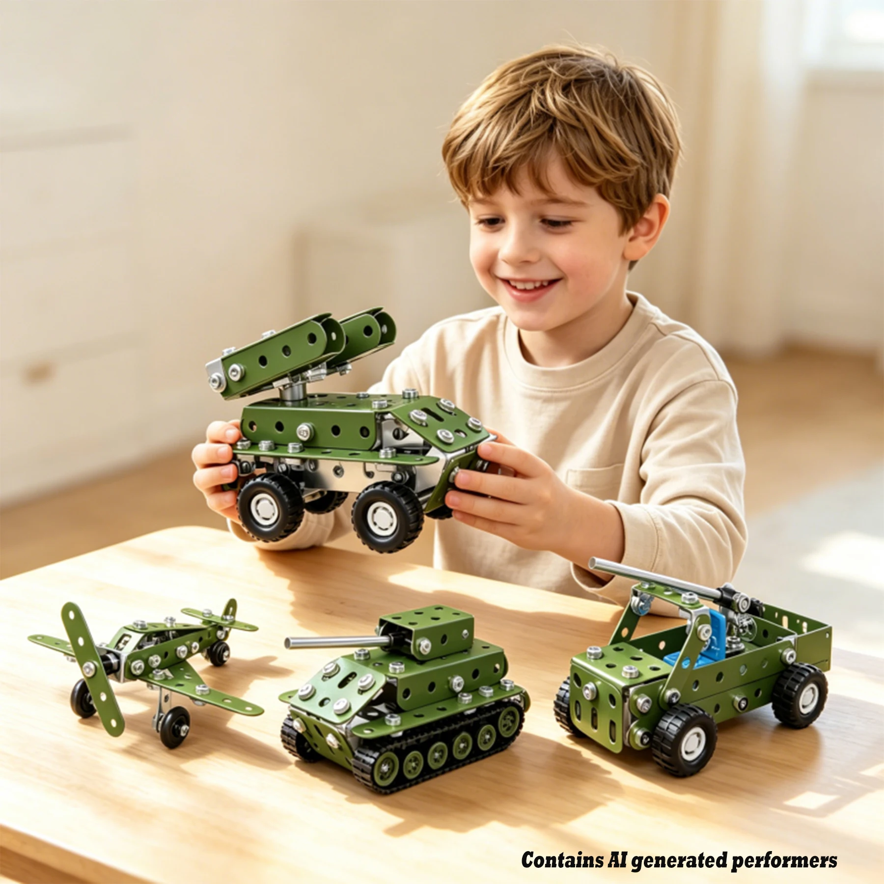 DIY Zusammengebautes Flugzeug Metall-Baukasten Fahrzeugmodell Demontage und Montage Lernspielzeug Kinder Geburtstag Weihnachtsgeschenke