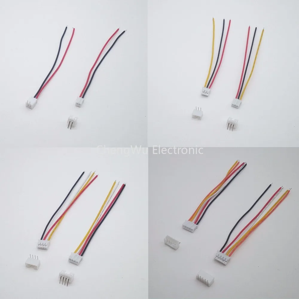 

20 Sets JST PH 2.0mm 2-Pin 3P 4P 5P 6P 7P 8P 9P 10P FeMale Right Angle Connector with Male Connector Cable