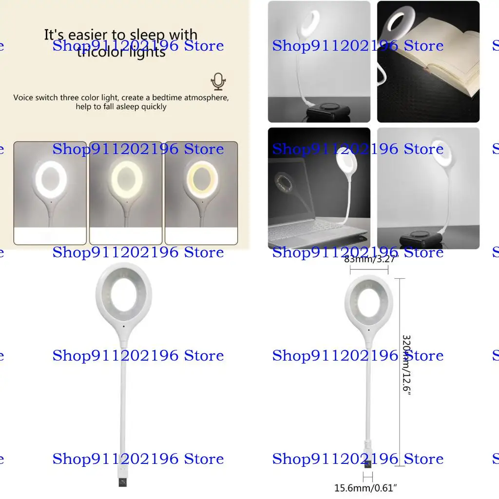 

P82A USB LED Ring Light USB Laptop Light Meetings Reading Light 3 Color Dimming