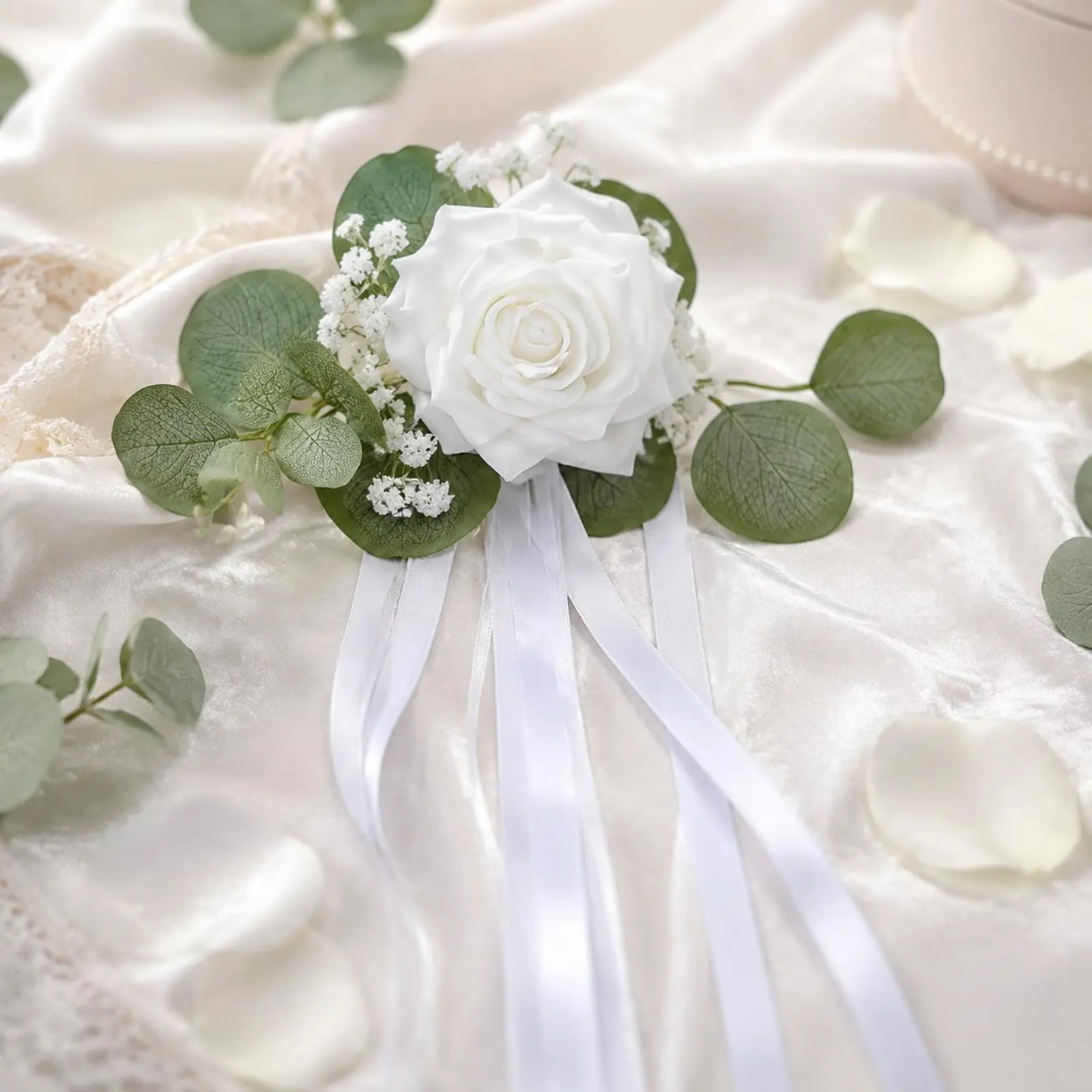 

Ivory Blossom Car Garland Artificial Flowers Ivory Blossom Car Ribbon Lifelike Easy to Install for Brides