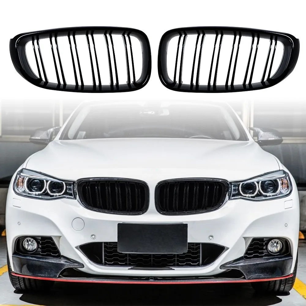 

Front Bumper Car Styling Kidney Racing Grille Fit For BMW 3 Series GT F34 2014-2016 Dual Slat Gloss Black