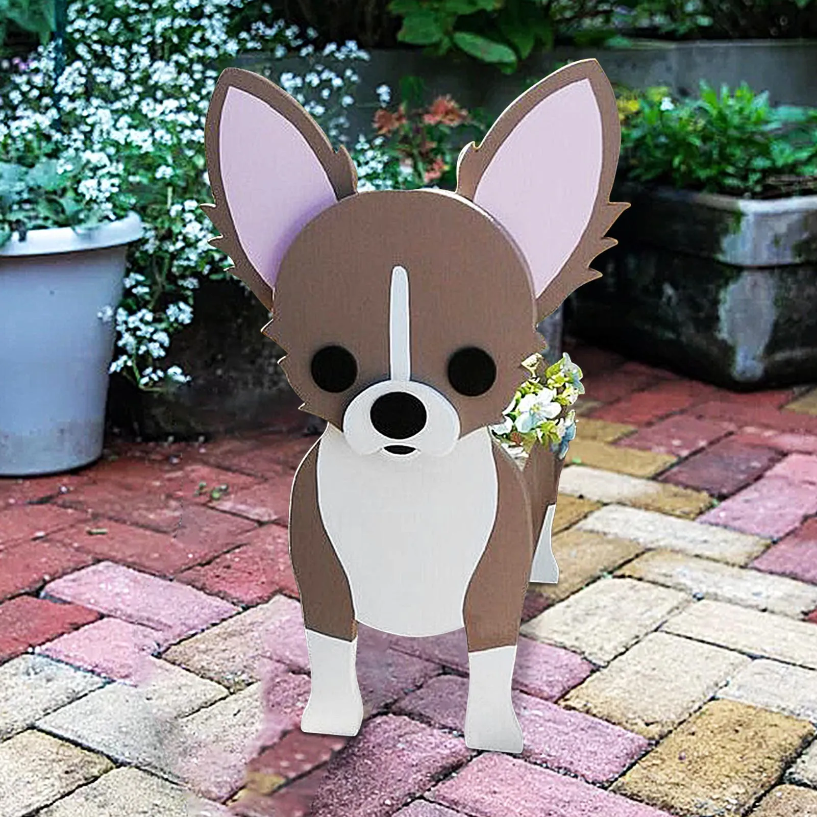 Cute Dog Planter Cute Cartoon Animal Shaped Flower Pot Fun Animal Wooden Plant Pot For Home Garden Office Desktop Decoration