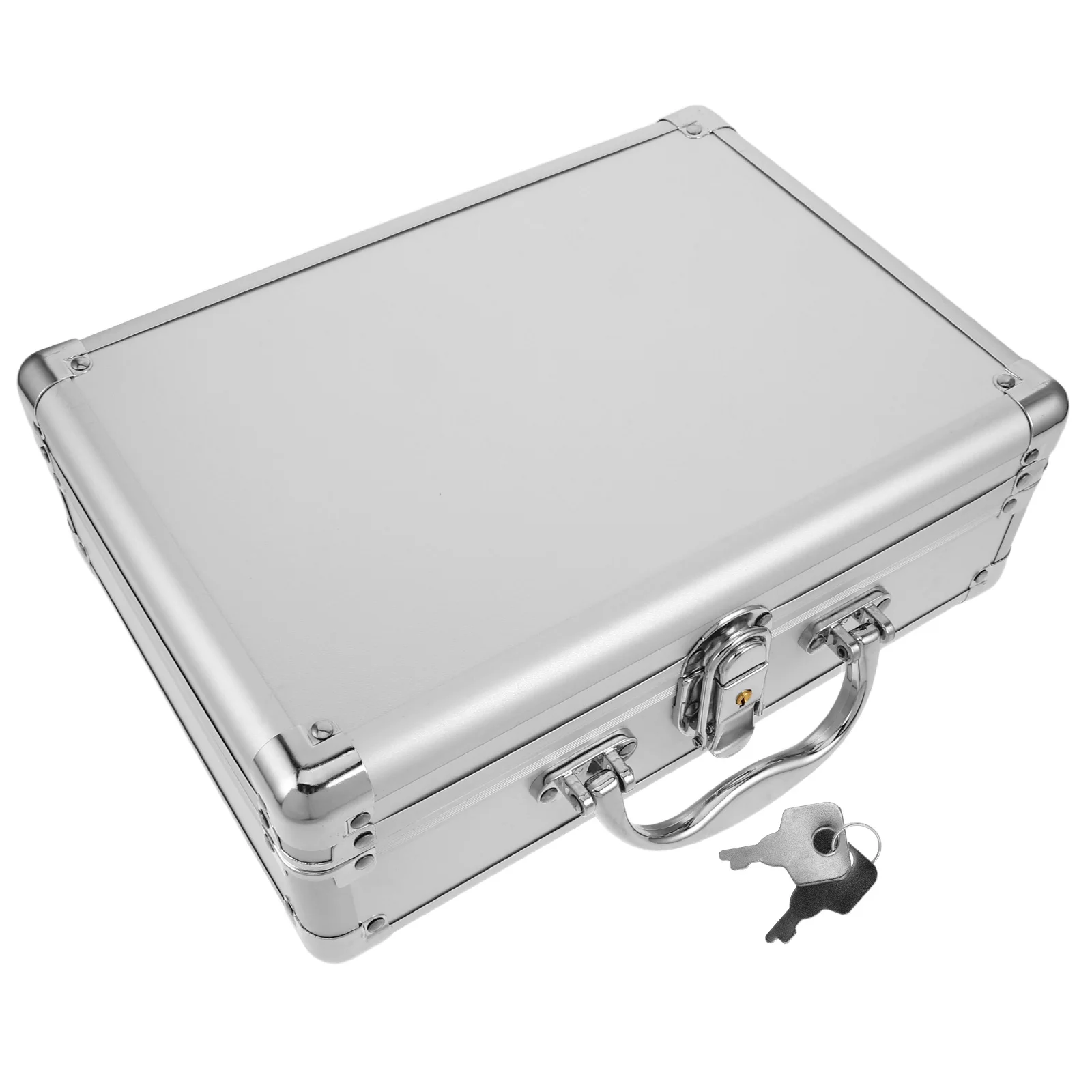 Multifunctional Storage Box Large Makeup Case Lockbox with Key Aluminum Alloy Toolbox Aluminium