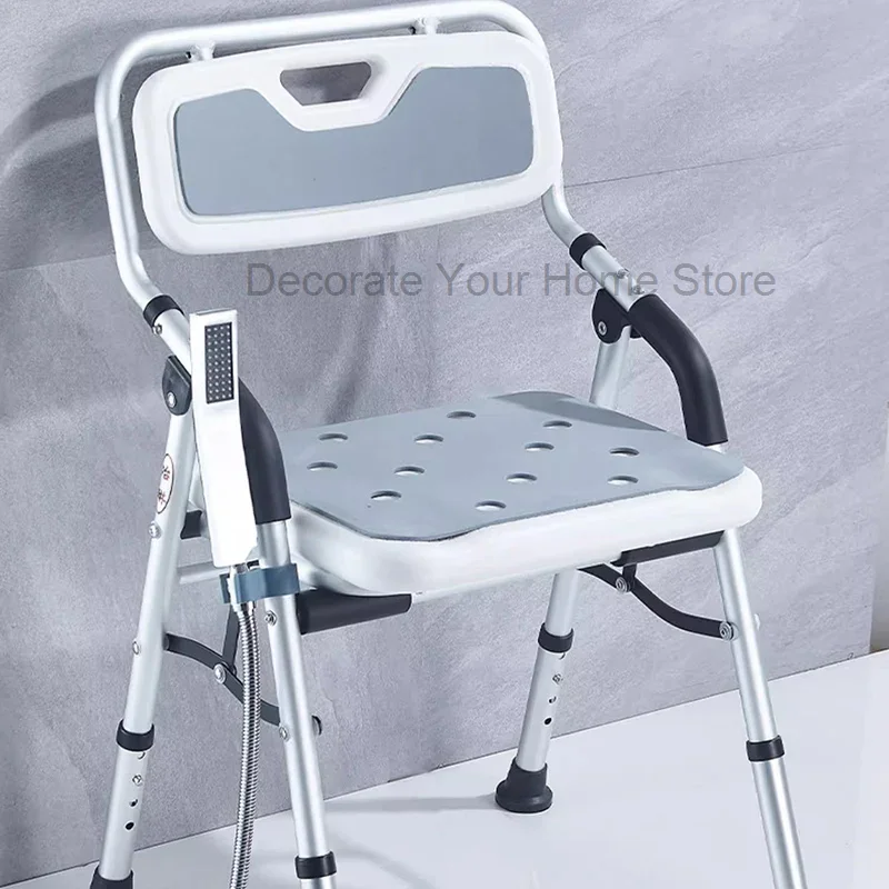 

Foldable Shower Bathroom Chair Vanity Telescopic Small Tourist Stool Designer Space Saving Disabled Silla Plegable Furniture