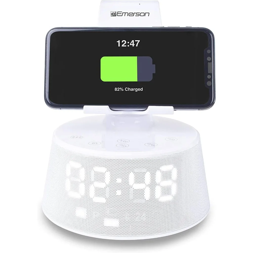 

Wireless charging dock, Bluetooth speaker, radio and alarm clock functions all in one.