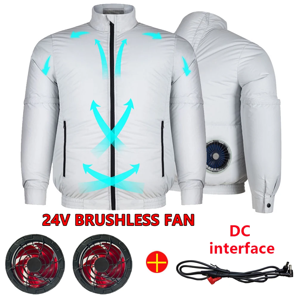 

Men Outdoor Summer Electric Fan Cooling Jackets New Generation 19V 24V Air Conditioning Fan With Cable Air Conditioner Fan