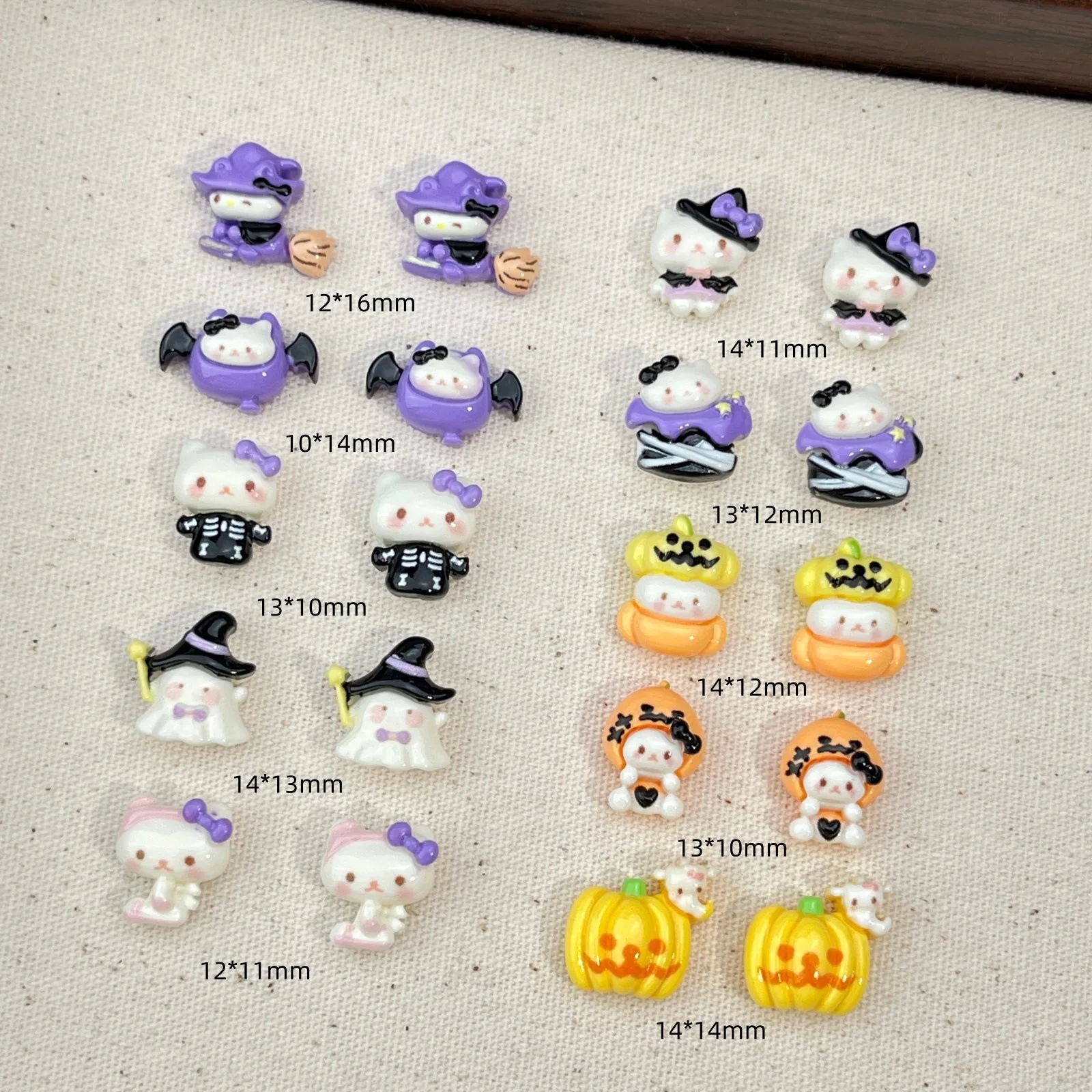 20 Stück neue Halloween-Nagel-Charms, niedliche 3D-Zauberer-, Kürbis- und Katzen-Harz-Charms, DIY-Press-On-Nägel, Nagelkunst-Deko-Accessoires – Detail 1