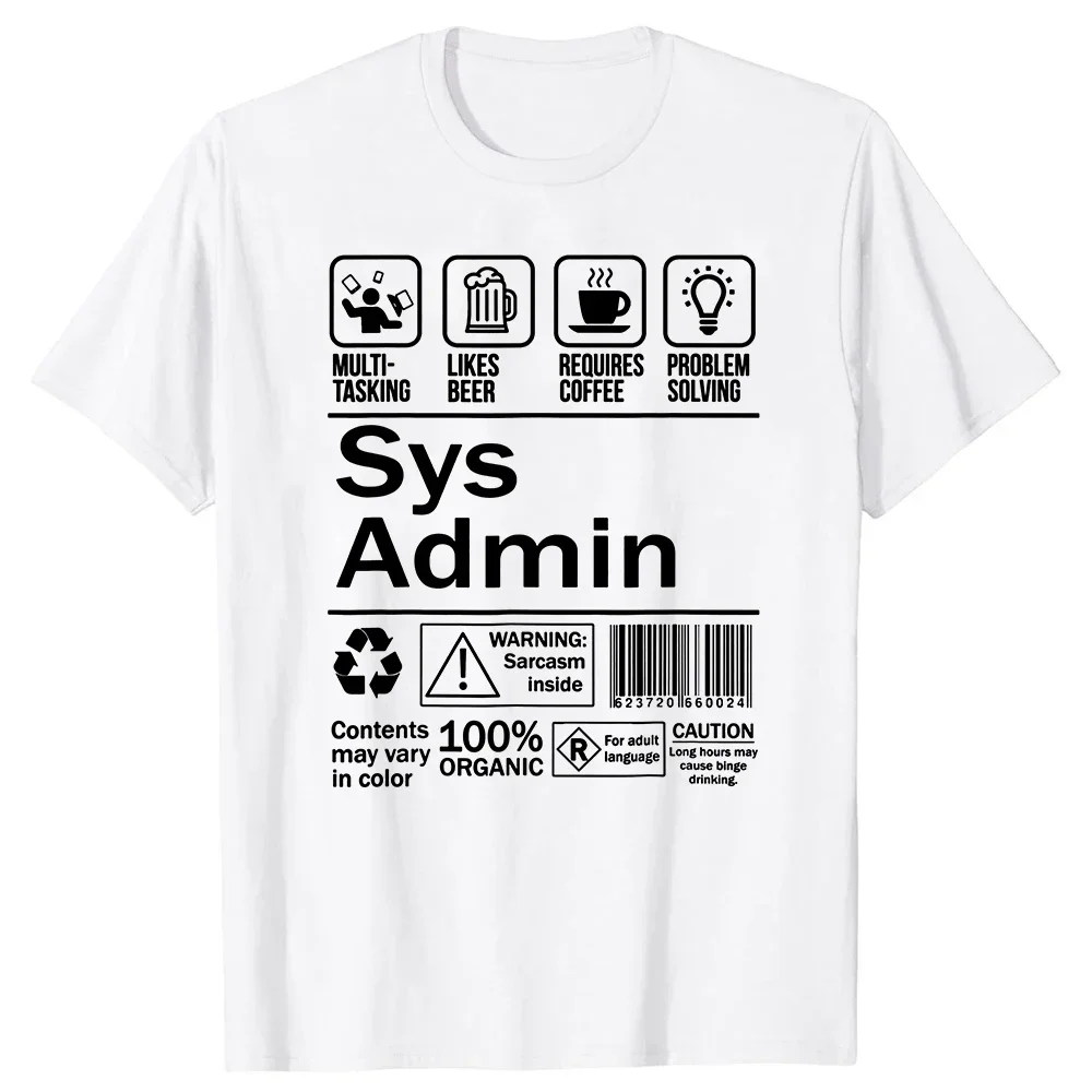 System Administrator Product Label Coffee T Shirts Style T-shirt Men Graphic Cotton Streetwear Short Sleeve Birthday Gift Summer