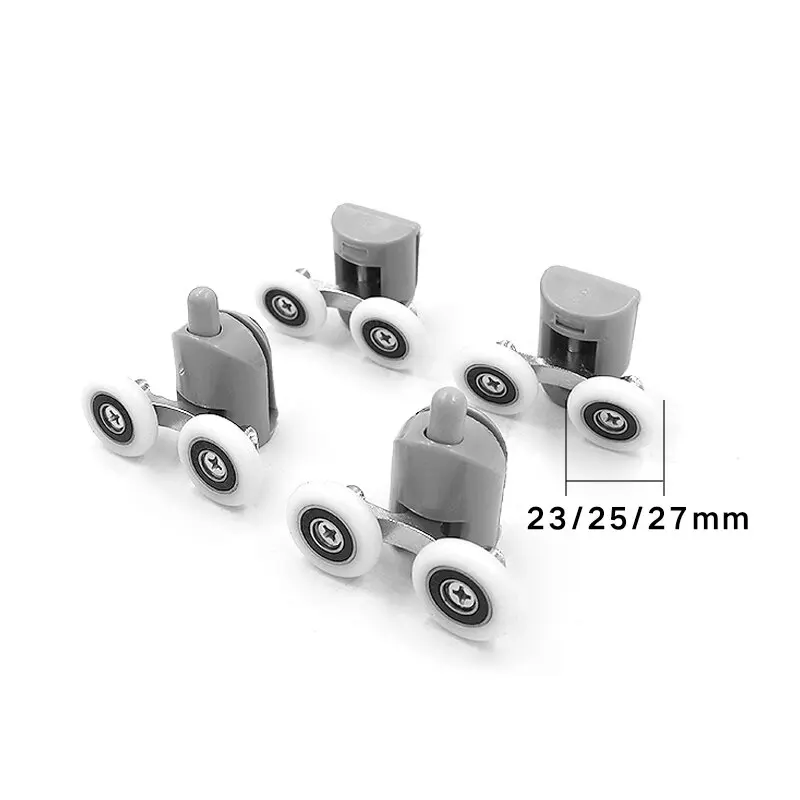 Zdjęcie 5: 8 szt. rolek/kołowrotków/rolików do drzwi prysznicowych o średnicy 23/25/27 mm, zamiennik do kabiny prysznicowej, 4 górne + 4 dolne
