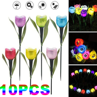 1Pcs Garden Tulip Flower Shape LED Solar Powered Waterproof Tube Lawn Lights Standing Decor for Yard Outdoor Party Xqmg