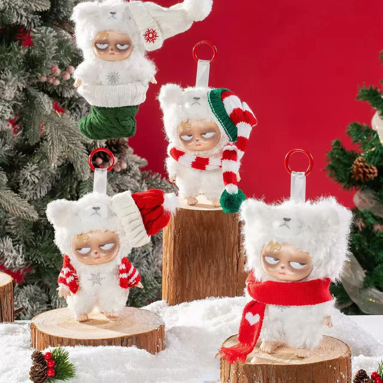 

New Sleepless Grumpipi Snowlight Tale Christmas Series Plush Blind Box Vinyl Face Pendant Dolls Cute Ornament Decor Toy Gift