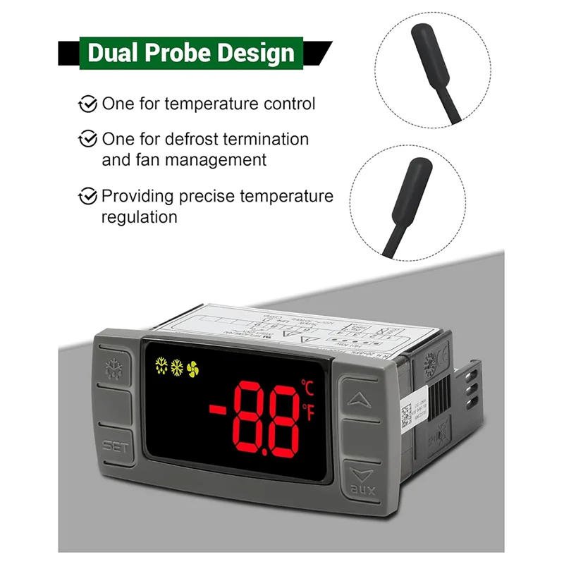 BNVN-For Dixell XR02CX-4N1F1 Temperature Controller, Replace For Dixell Temperature Controller Fit For Refrigerators/Freezer