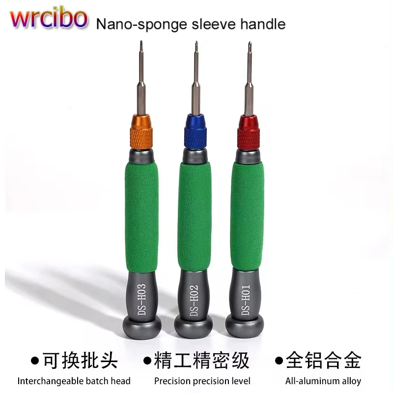 Wrcibo Precision Screwdriver Replaceable Bit Head Nano-Sponge Sleeve Handle All-Aluminum Alloy For Mobile Phone PC Camera Repair