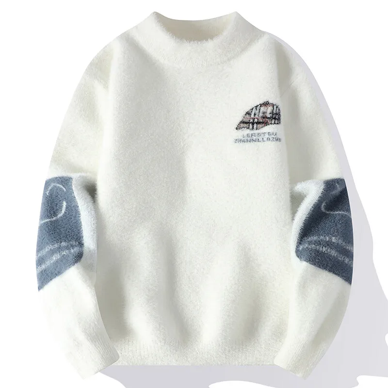 Spring Streetwear Male Pullovers Sweater For Men Men's Clothing Fashion Autumn Men's Sweat-shirt Knit Casual Hombre Warm Solid