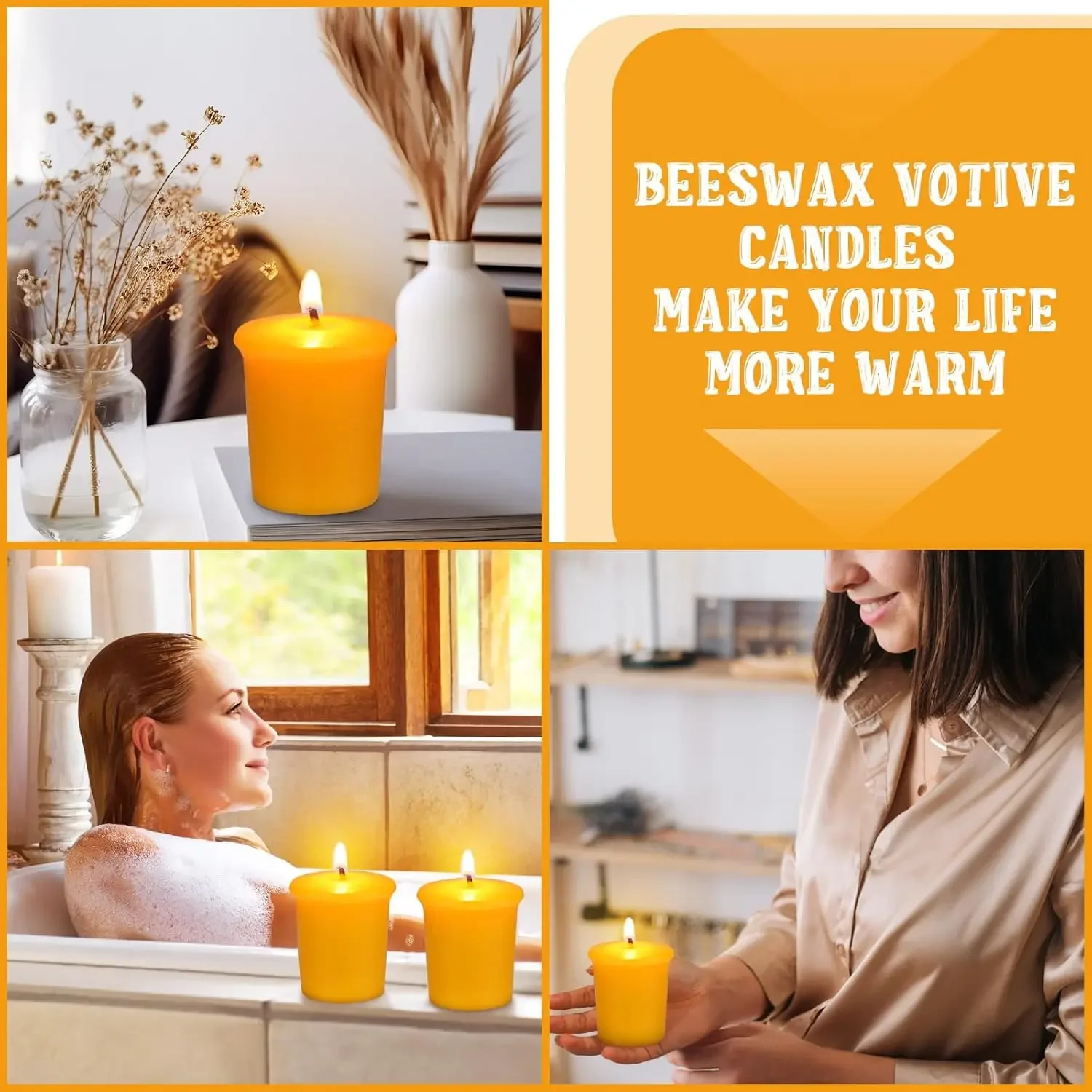 6-48Pcs Beeswax Votive Candles Handmade Bees Wax Candle Smokeless Beeswax Tealight Candles Wedding Spa Gift Home Decor