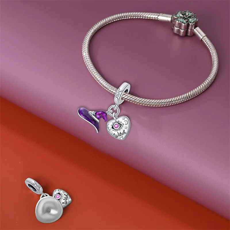 New Original 925 Sterling Silver Mysterious Magic Two Piece Set Charms Pendant For Women Exquisite DIY Birthday Jewelry Gifts