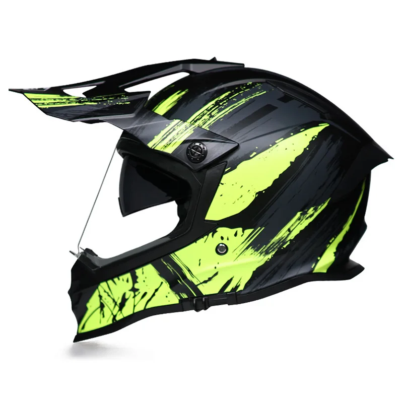 

Men Motorcycle Helmet DOT Approved Off Road Full Face Helm Dual Lens HD Casco Moto Racing Dirtbike Motocross Helmets Capacete