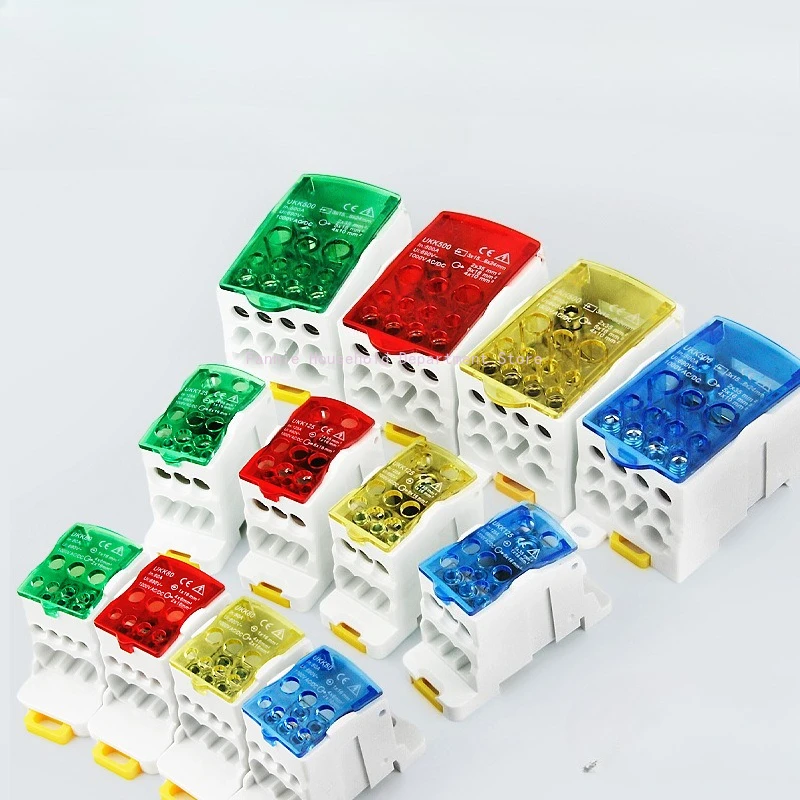 UKK 80A 125A 160A Din Rail Distribution Box Block One In Multiple Out Power Universal Wire Connector Junction Box Terminal Block
