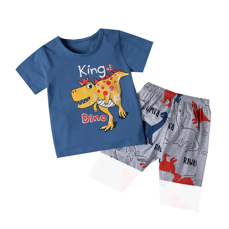 Kleine maven Kinder kleidung Baby Jungen 2024 Sommer setzt Kinder kleidung Cartoon Bagger Kurzarm Pyjama Tops Hosen