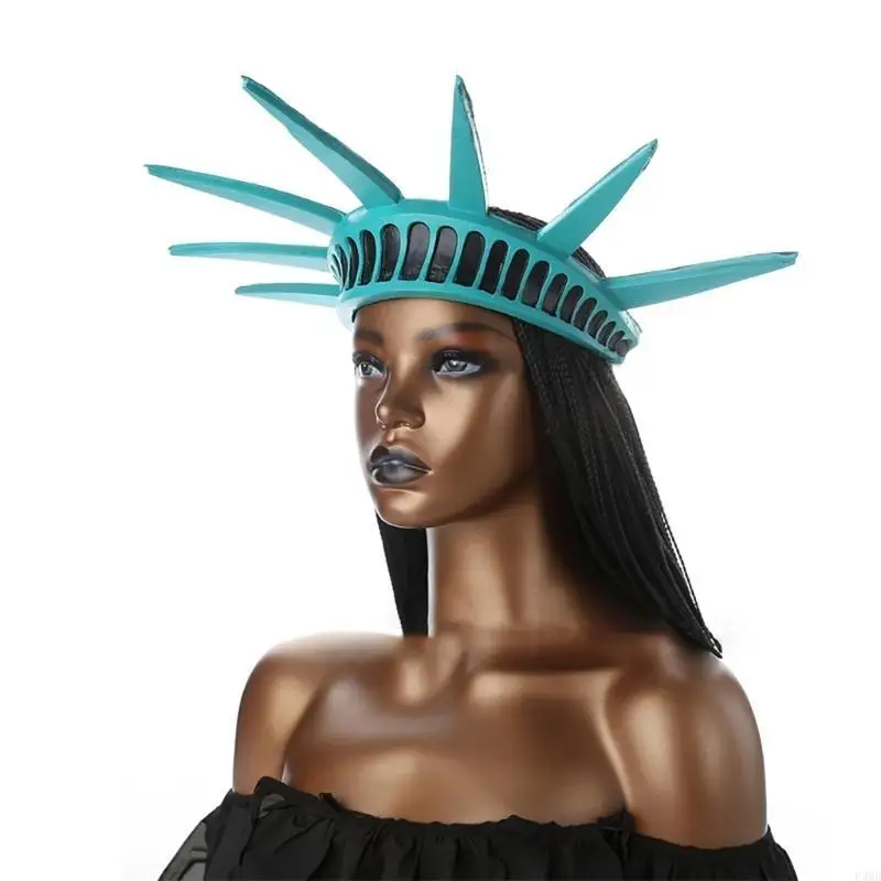 

Statue of Crown and Torch Set Patriotic Party Accessories for Womens F3MD