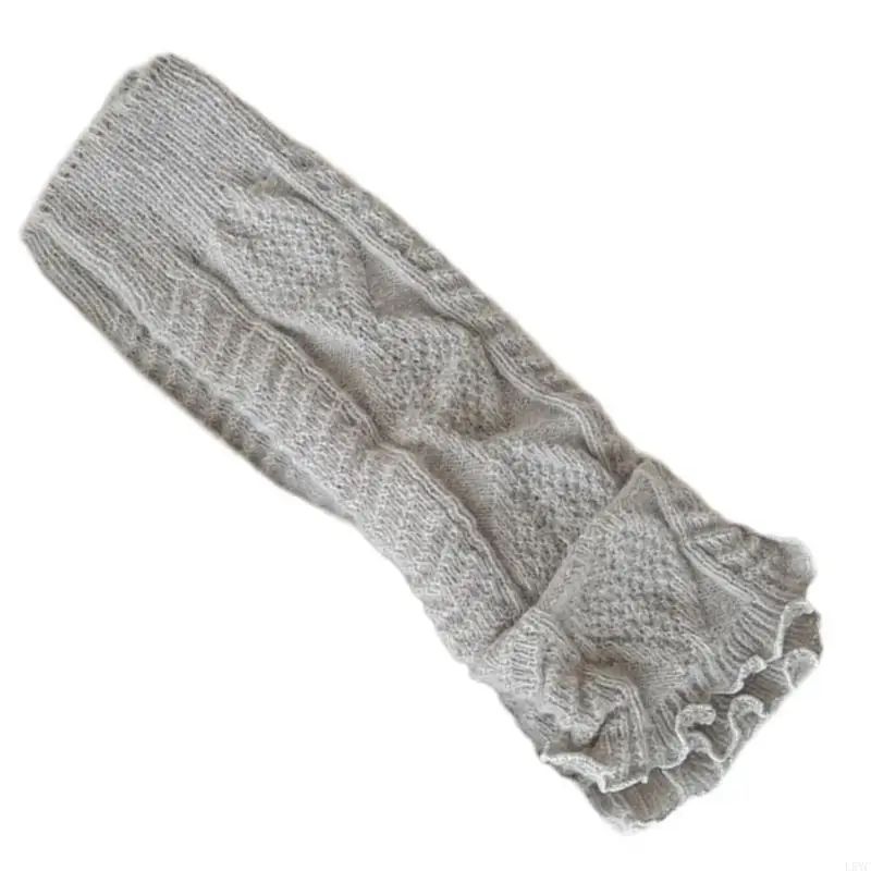 L5YC Estética Estética Cabe cable Femenina Estecadura pierna Stretch Covers Boot Covers Sweet Rusfled Trims Plised