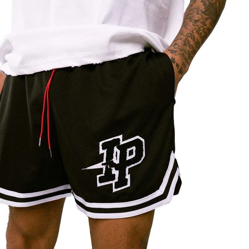 Summer Fashion Brand Basketball Embroidery IP Shorts Casual Sports Shorts Mesh Wicking Sweat Breathable Fitness Sports Shorts