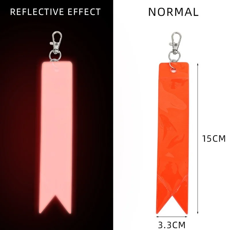 10-1Pcs Reflective Keychains Safety Protection Bag Pendant Car Keyrings Auto Decoration Ornament Night Traffic Safety Marker