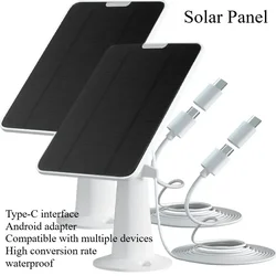 2-Pack 5V 6W Solar Panel Compatible with Eufycam 2C/2C Pro/E40/E20/2/2 Pro/E Reolink Argus Eco/2E/PT/3 Pro etc.