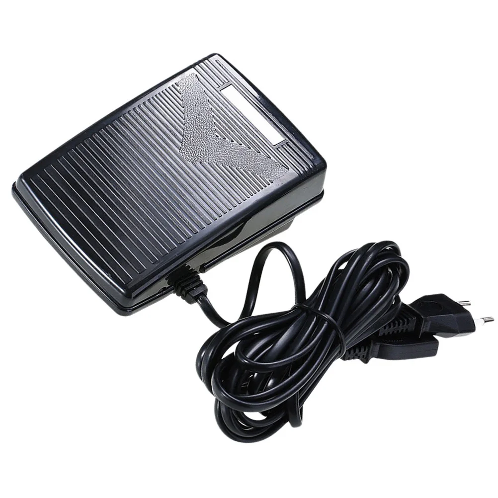 

Sewing Machine Foot Pedal Controller Durable Alloy Hard Plastic Practical Power Cord Eu Plug Black Suitable Most