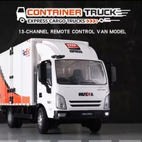 Huina 1:18 Rc Car 13ch Remote Controlled Express Delivery Car Loading Transport Car Small Cargo Truck Floating Van Small Truck