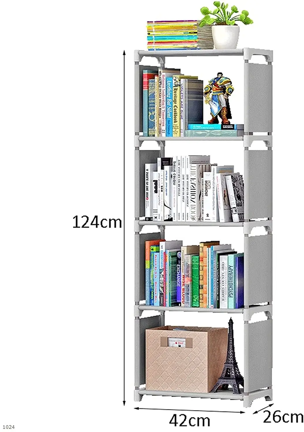 

Formwell-Garment Storage Shelves, Display Shelving Unit, Bedroom Organizer, 4 Tier Bookcase